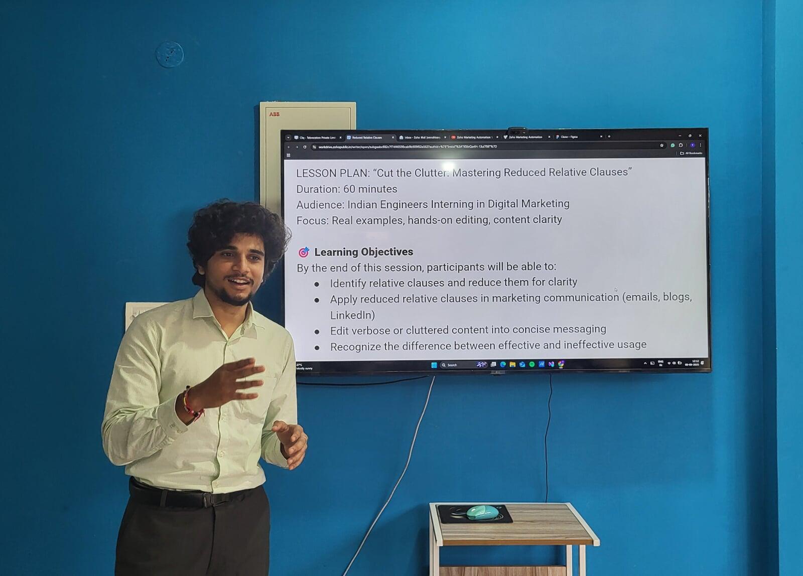 Intern handling language session