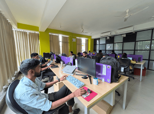 Former Tekvocation interns working for Edcite in a dedicated workspace after successful internship placement.