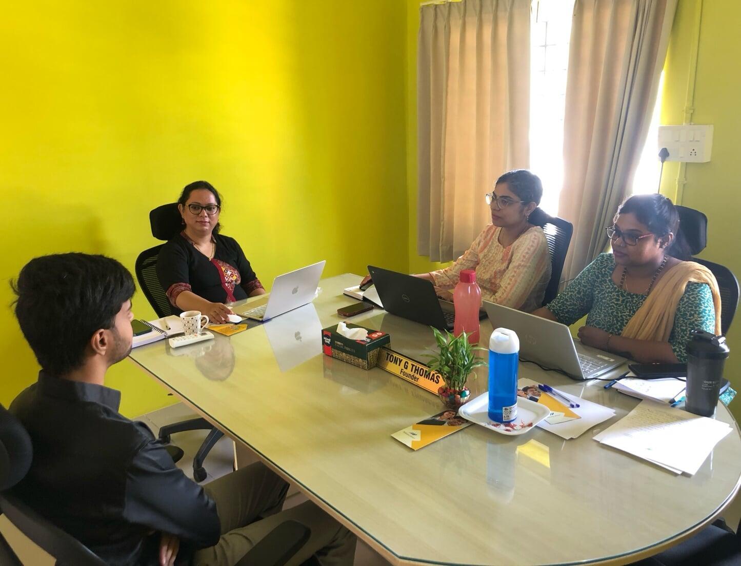 Tekvocation team members interviewing a candidate